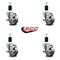 Service Caster 3'' Semi Steel Swivel 1-1/2'' Expanding Stem Caster Set with Brake, 4PK SCC-EX20S314-SSS-TLB-112-4 - alternate 2